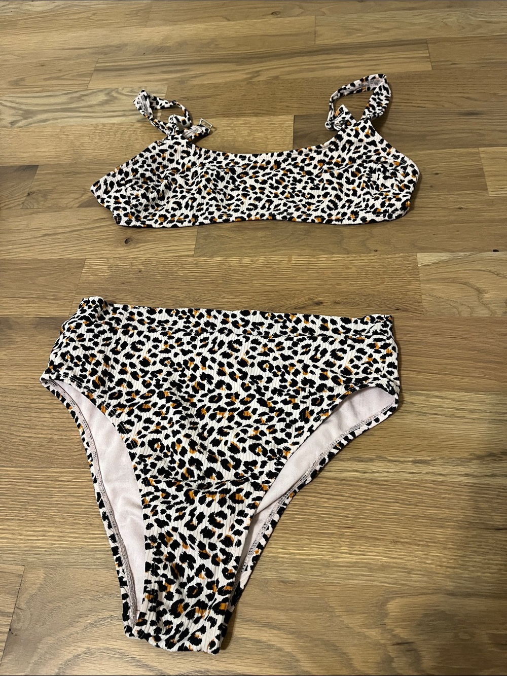Leopard Print High-Waist Bikini Set